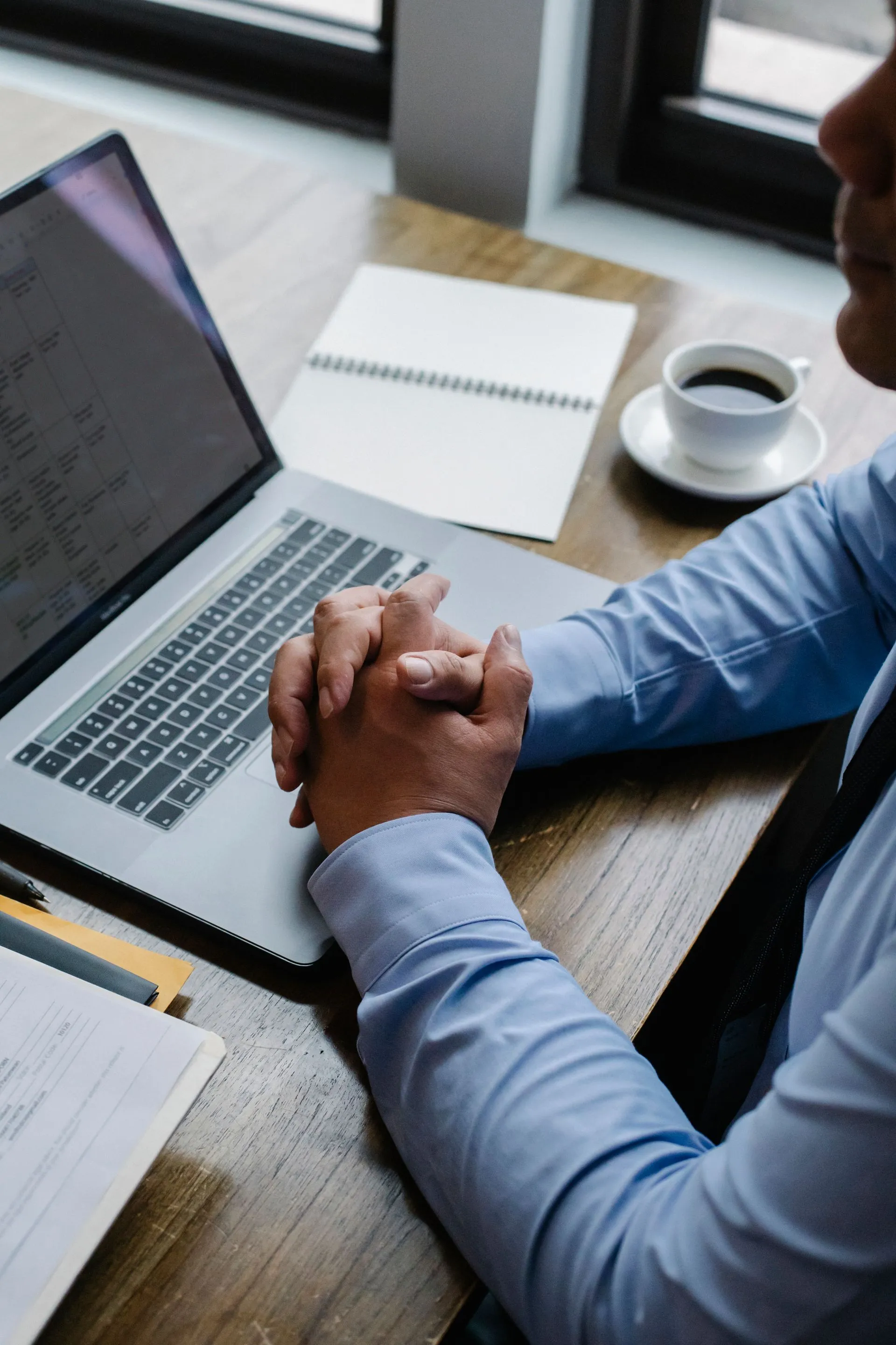Placeholder showing a payroll adviser meeting a client