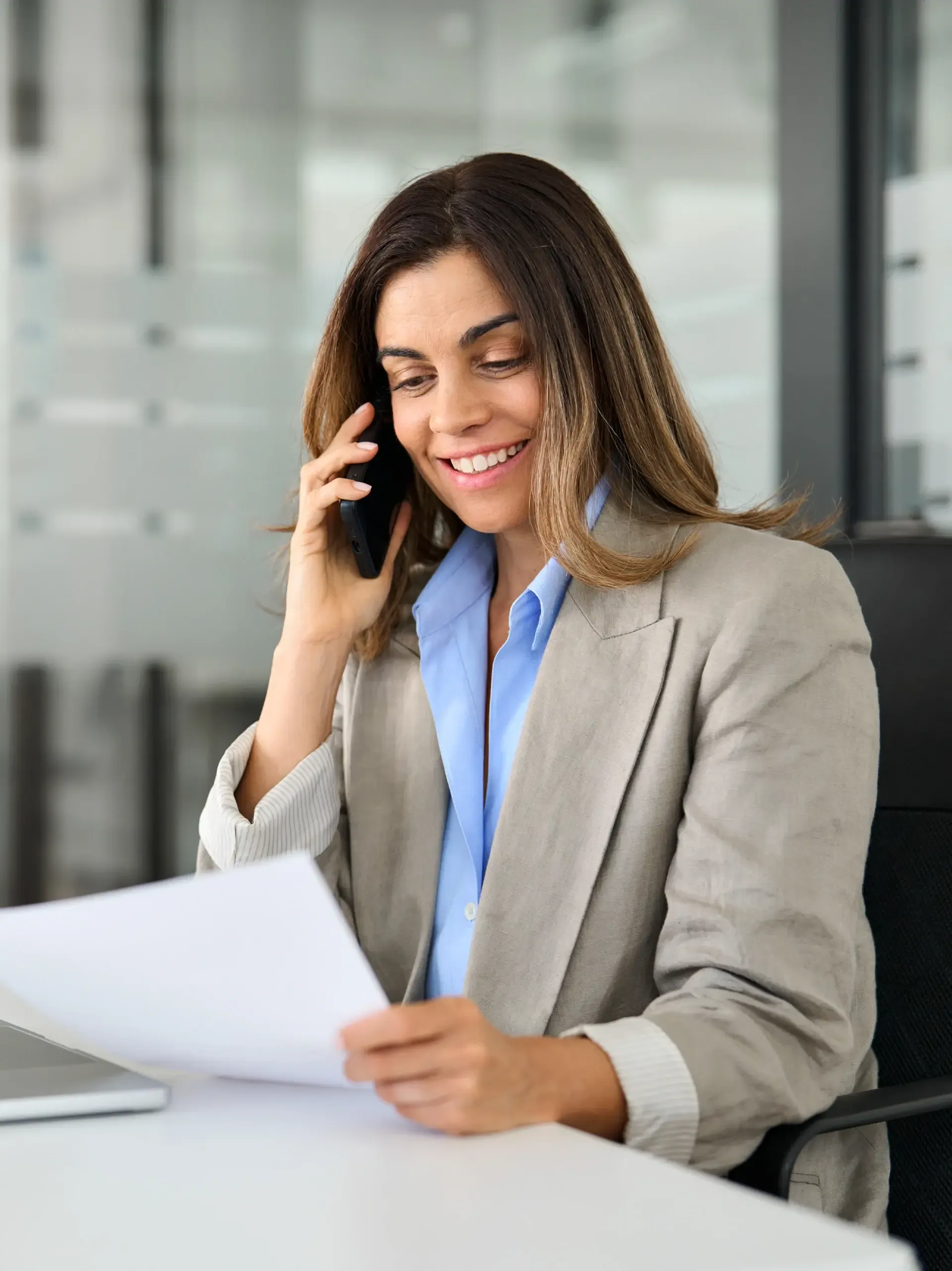 Placeholder showing a payroll adviser meeting a client